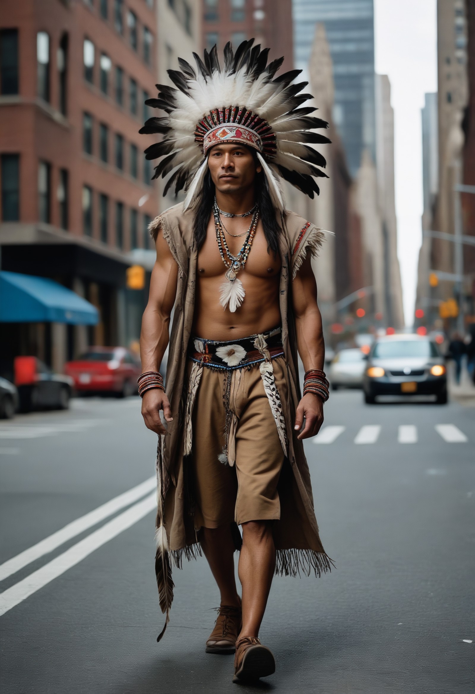 00032-Leica Hasselblad portrait, hyperdetailed Photography, a Native American man walks proudly confidently in traditional clothing wi.png